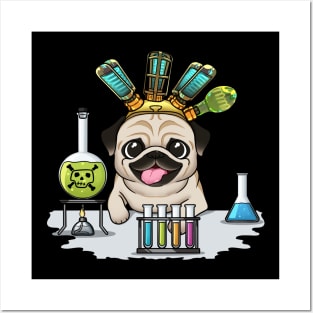 The Mad Scientist Pug: An Adorable and Eccentric Experiment Gone Woof Posters and Art